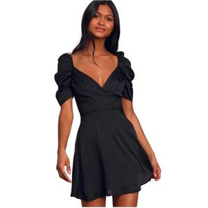 ✨Lulu's✨ Dance After Dark Satin Striped Dress Size S NWT